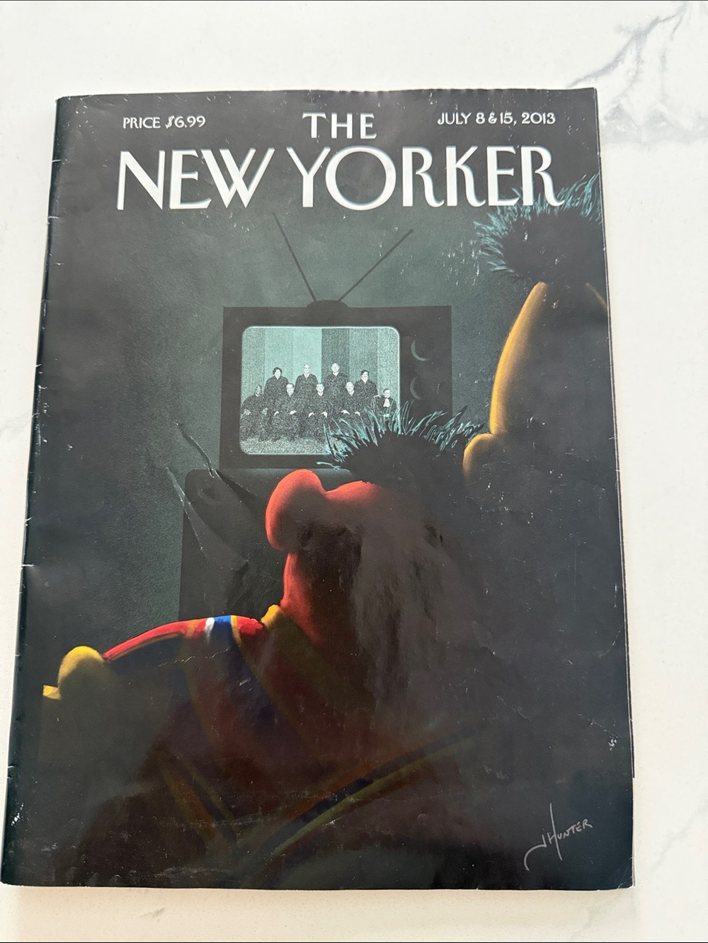The New Yorker Magazine Cover Featuring Bert & Ernie - Dark Teal & Black